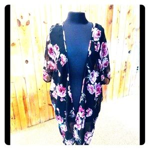 Black & Pink Flower See Thru Camisole